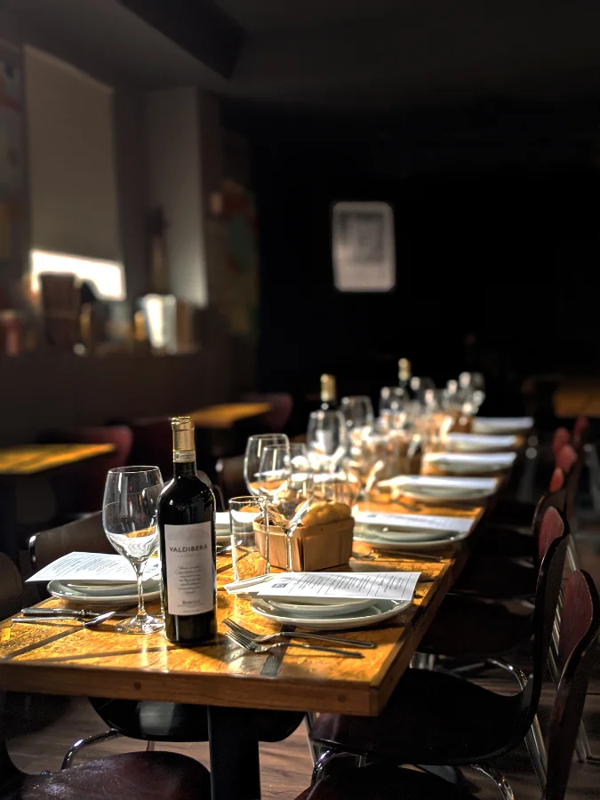 A Dinner Table at the Jazz Forum.