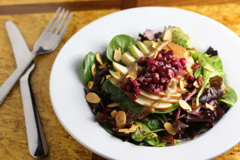 A picture of a plate with a salad at the Jazz Forum