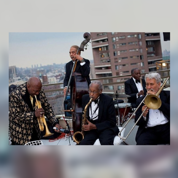 A photograph of the Harlem Blues & Jazz Band