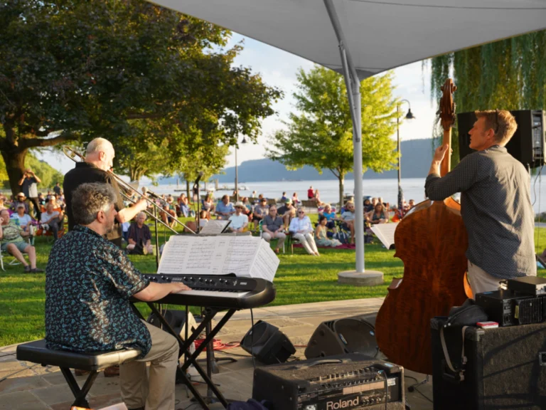 Photo of the Ed Neumeister Quartet at the Dobbs Ferry Waterfront Park by Clara Winder